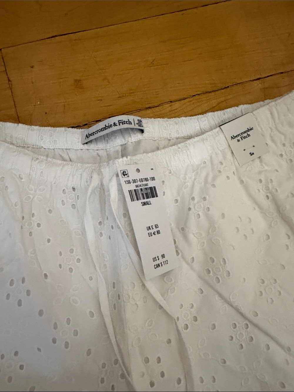 Abercrombie & Fitch White Eyelet pant Brand New with Tags purchase for $90